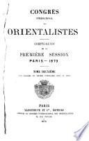 Mémoires du Congrès international des orientalistes, 1re session, Paaris, 1873