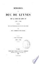 Mémoires du duc de Luynes sur la cour de Louis XV