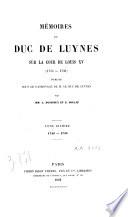 Mémoires du duc de Luynes sur la Cour de Louis XV