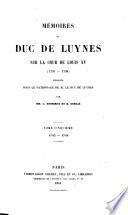 Mémoires du Duc de Luynes sur la cour de Louis XV