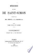 Mémoires du duc de Saint-Simon publiés par Mm. Chéruel et Ad. Regnier fils