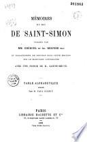 Mémoires du duc de Saint-Simon: - Table alphabétique rédigée par Paul de Guérin