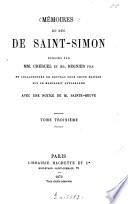 Mémoires du duc le Saint-Simon publiés par Chéruel et Ad. Regnier fils et collationnés de nouveau pour cette éd. sur le manuscrit autographe