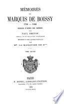 Mémoires du Marquis de Boissy 1798 - 1866, rédigés d'après ses papiers, précédés d'une lettre-preface par Mme la marquise de B***