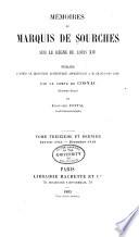 Mémoires du marquis de Sourches sur le règne de Louis XIV