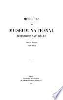 Mémoires du Muséum national d'histoire naturelle