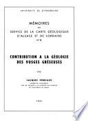 Mémoires du Service de la carte géologique d'Alsace et de Lorraine