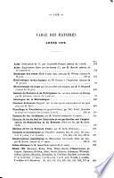 Mémoires et compte rendu des travaux