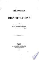 Mémoires et Dissertations. F.P.