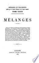 Mémoires et documens
