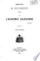 Mémoires et documents publiés par l'Académie Salésienne