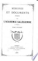 Mémoires et documents publiés par l'Académie salésienne