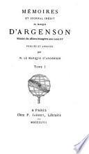 Mémoires et journal inédit du marquis d'Argenson