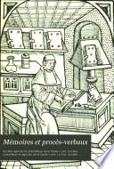 Mémoires et procès-verbaux