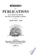 Mémoires et publications de la Société des sciences, des arts et des lettres du Hainaut