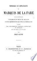 Mémoires et réflexions du Marquis de La Fare