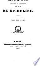 Mémoires histoirques et anecdotiques du duc de Richelieu