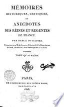 Memoires historiques, critiques, et anecdotes des reines et regentes de France. Par Dreux du Radier. ... Tome premier [-sixieme]