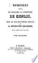 Mémoires inédits de madame la comtesse de Genlis