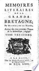 Mémoires litéraires de la Grande Bretagne