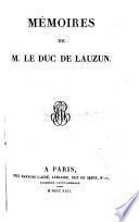Memoires. - Paris, Barrois l'aine 1822