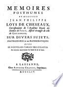 Mémoires posthumes de monsieur Jean Philippe Loys de Cheseaux