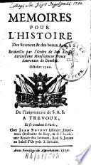 Mémoires pour l'histoire des sciences et des beaux arts