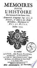 Mémoires pour l'histoire des sciences et des beaux-arts