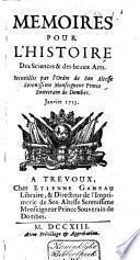 Mémoires pour l'histoire des sciences et des beaux arts