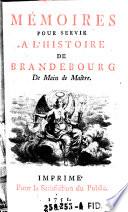 Mémoires pour servir à l'histoire de Brandebourg