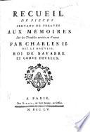 Mémoires pour servir a l'histoire de Charles II