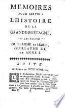 Memoires pour servir a l'histoire de la Grande-Bretagne