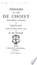 Mémoires pour servir à l'histoire de Louis XIV