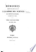 Memoires présentés par divers savants a l'Academie royale des sciences de l'Institut de France et imprimes par son ordre