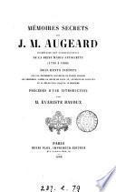 Mémoires secrets de J.M. Augeard, documents inédits, précédés d'une intr. par E. Bavoux