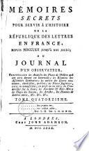 Mémoires secrets pour servir à l'histoire de la république des lettres en France