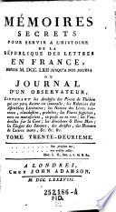 Mémoires secrets pour servir à l'histoire de la république des lettres en France