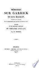 Mémoires sur Garrick et Macklin, traduits de l'anglais