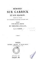 Mémoires sur Garrick et sur Macklin