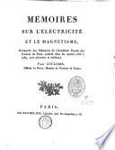 Mémoires sur l'électricité et le magnétisme
