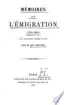 Mémoires sur l'émigration