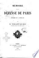 Mémoires sur la défense de Paris