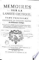 Mémoires sur la langue Celtique