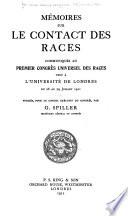 Mémoires sur le contact des races