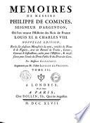 Mémoires sur les principaux faicts de Louis XI et de Charles VIII