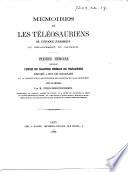 Mémoires sur les Téléosauriens de l'époque Jurassique du Département du Calvados Premier Mémoire contenant l'exposé des caractères généraux des Téléosauriens comparés à ceux des crocodiliens ... Avec planches