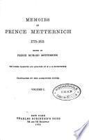 Memoirs, 1773-1815