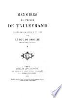 Mémoirs du prince de Talleyrand