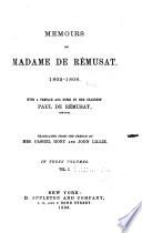 Memoirs of Madame de Rémusat. 1802-1808