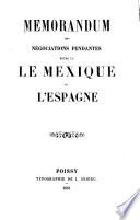 Memorandum des négociations pendantes entre le Mexique et l'Espagne